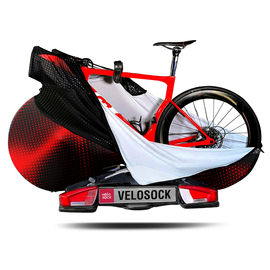 Carbon Red bike cover for bike racks – photo 2