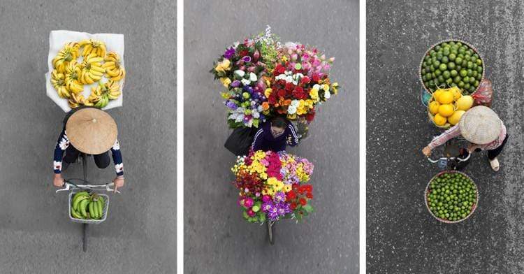 Street Vendors on Bicycles Looking Gorgeous From Above