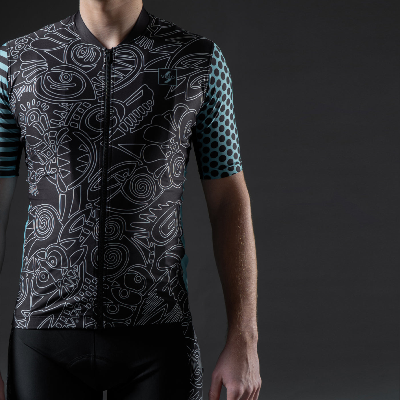 Men's cycling jersey Polka lines