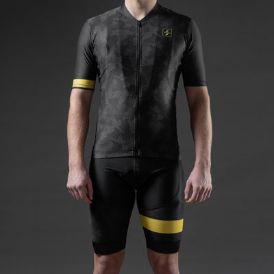 Men's cycling jersey Yellow lines